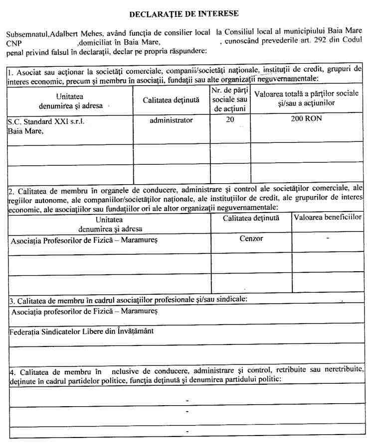 Declaratia de avere si de interese din data 22.06.2010 - pagina 5 din 6