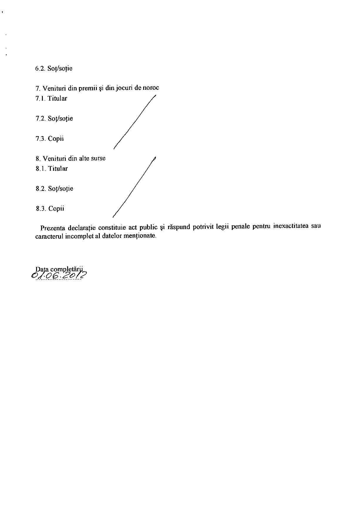 Declaratia de avere si de interese din data 18.06.2012 - pagina 5 din 6