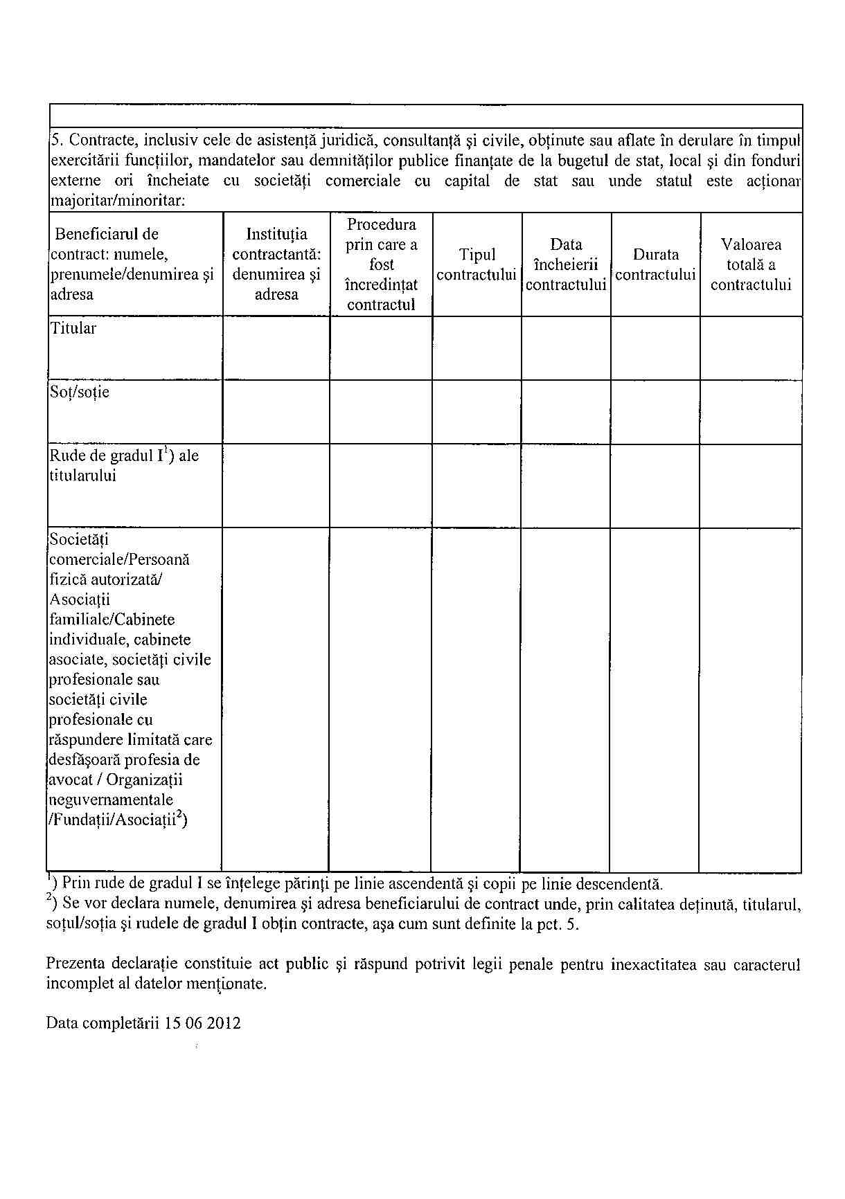 Declaratia de avere si de interese din data 18.06.2012 - pagina 6 din 6