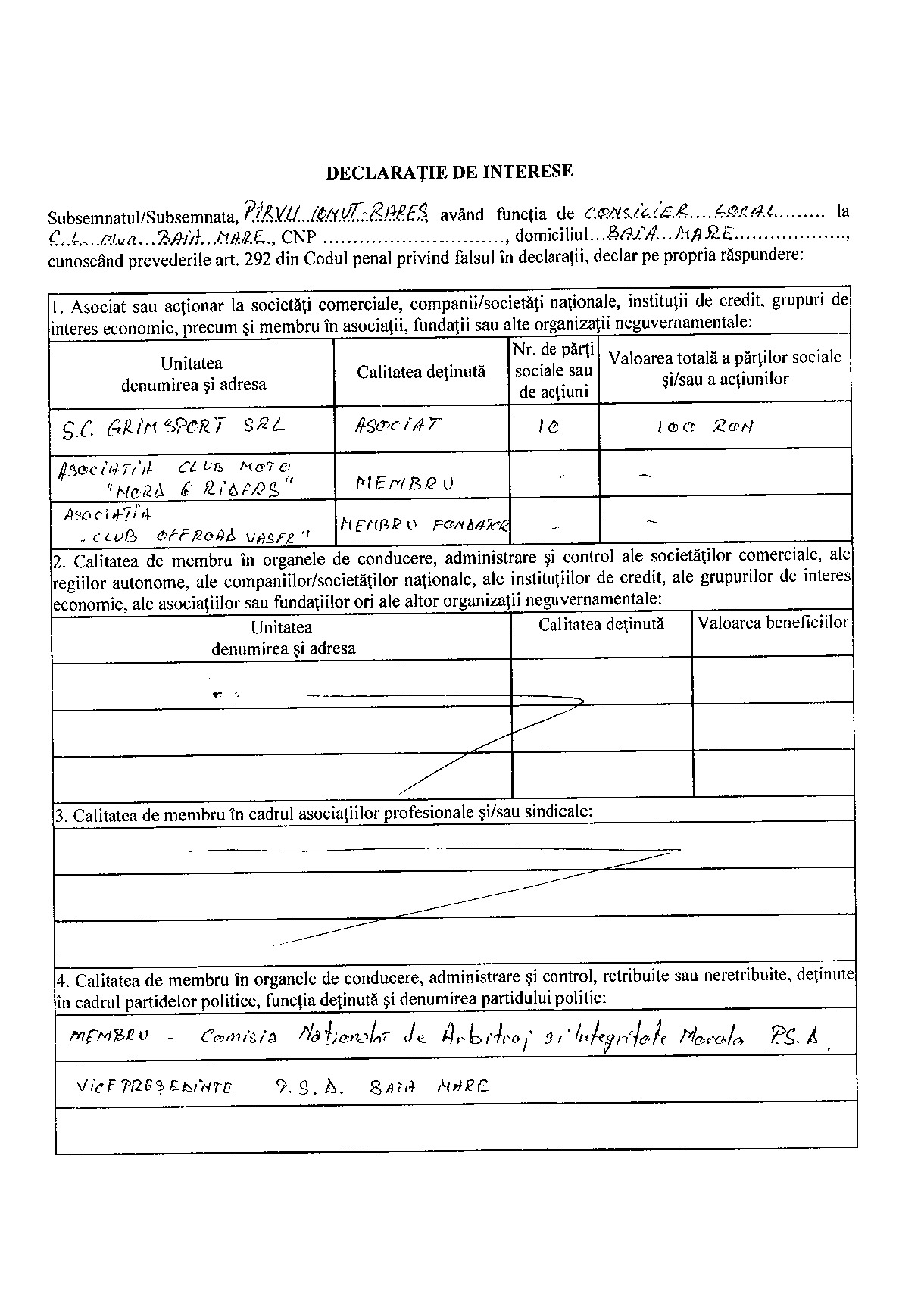 Declaratia de avere si de interese din data 12.07.2012 - pagina 5 din 6